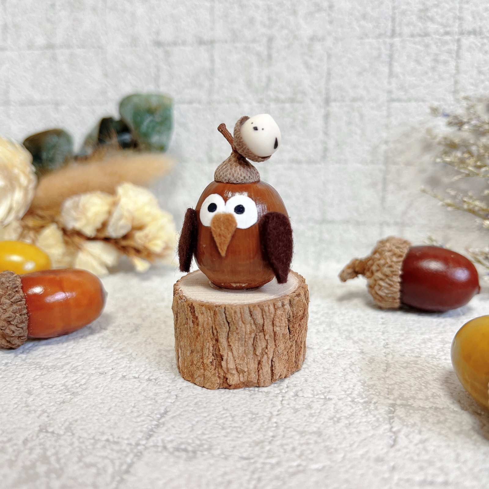 どんぐりアート ふくろう - どんぐり | minne byGMOペパボ 国内最大級