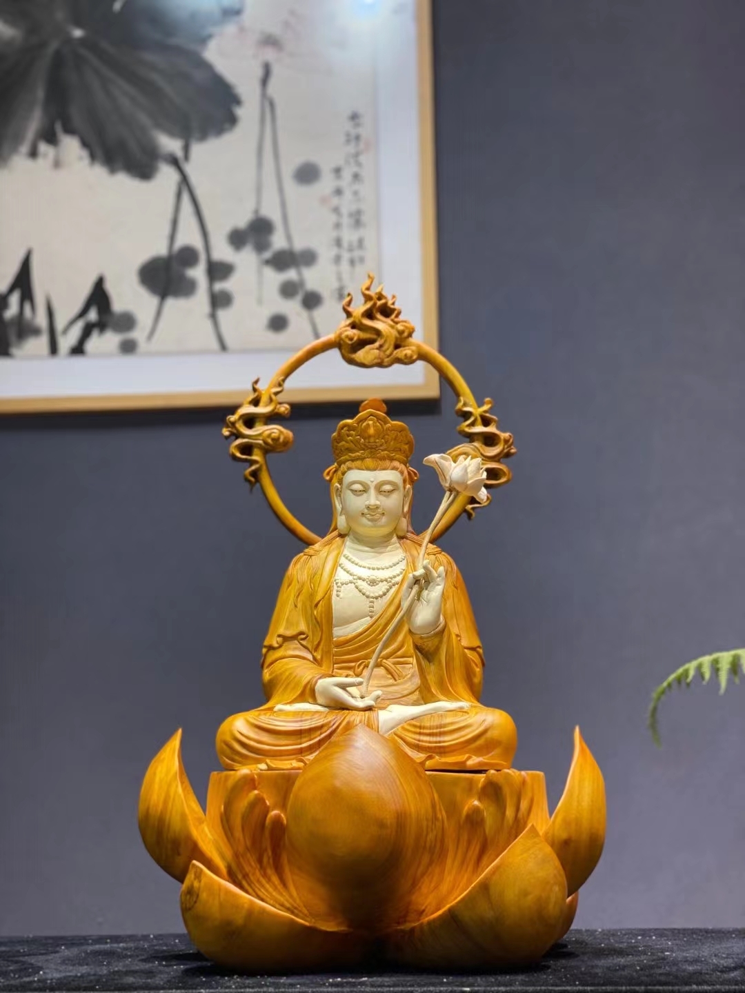 高品質 木製仏像 自在観音菩薩 38*23*42 - 仏の縁 | minne byGMOペパボ