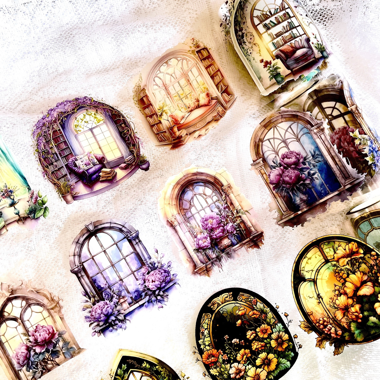 フローラルプリンセス光のフラワーウィンドウPETテープ6種