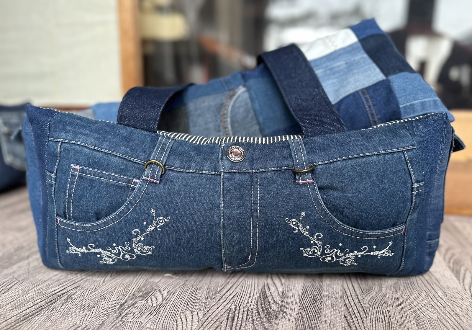 ペット ベッド ベット ドライブベッド デニムリメイク - Baby Angels