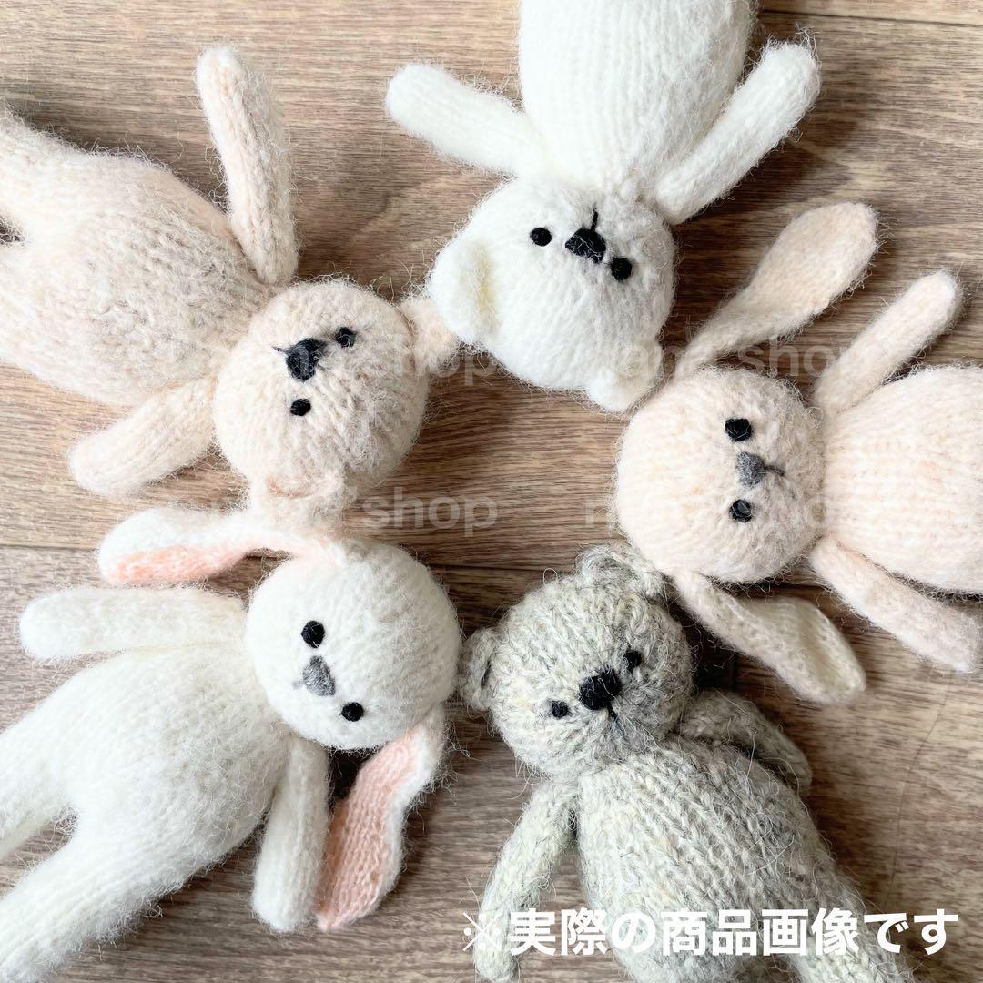うさぎ耳帽子とあみぐるみセット ニューボーンフォト衣装 ボンネット