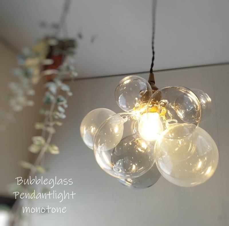 バブルガラスペンダントランプ クリア 灯具BK バブルランプ