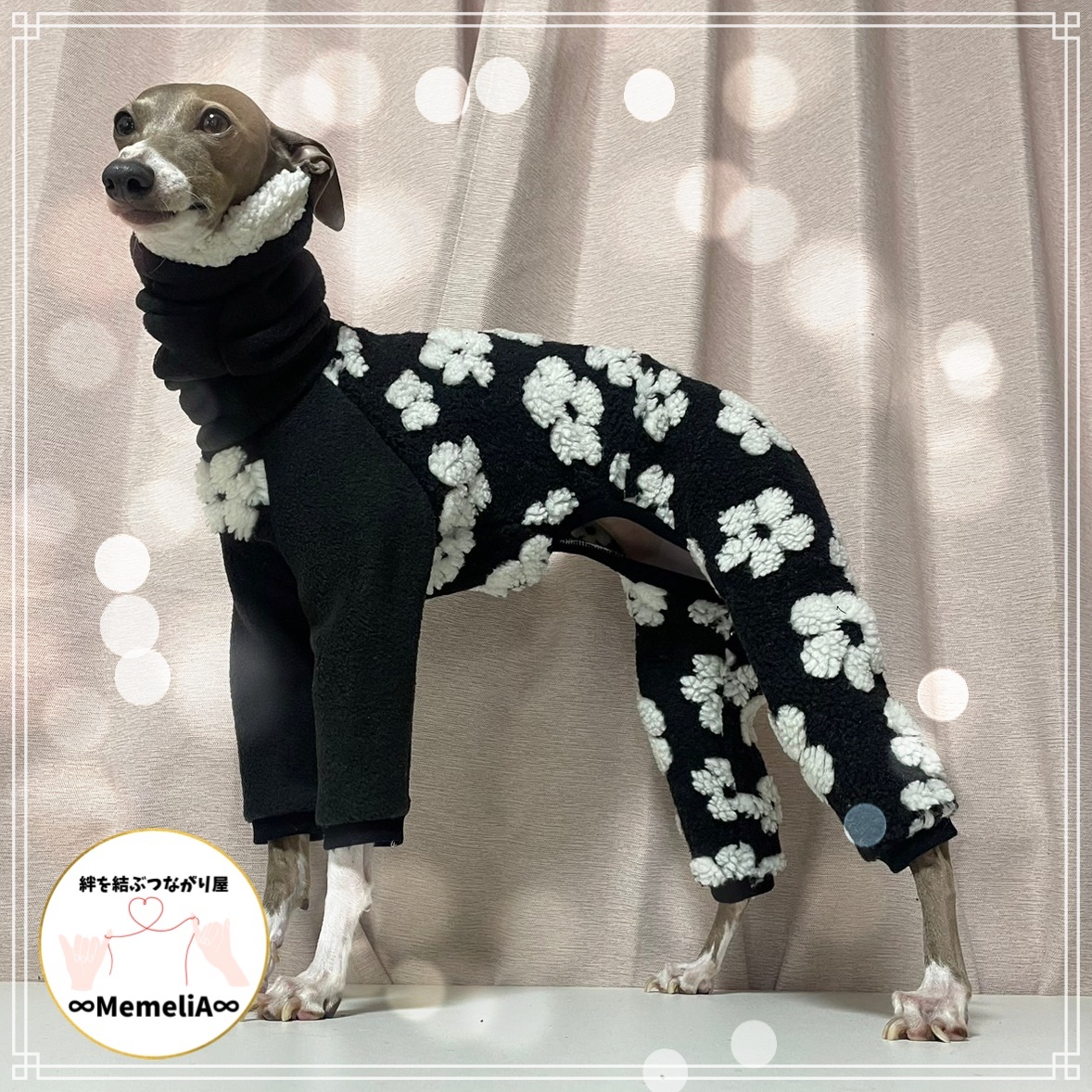 ハンドメイド イタグレ チェックベストワンピース ロンパースセット