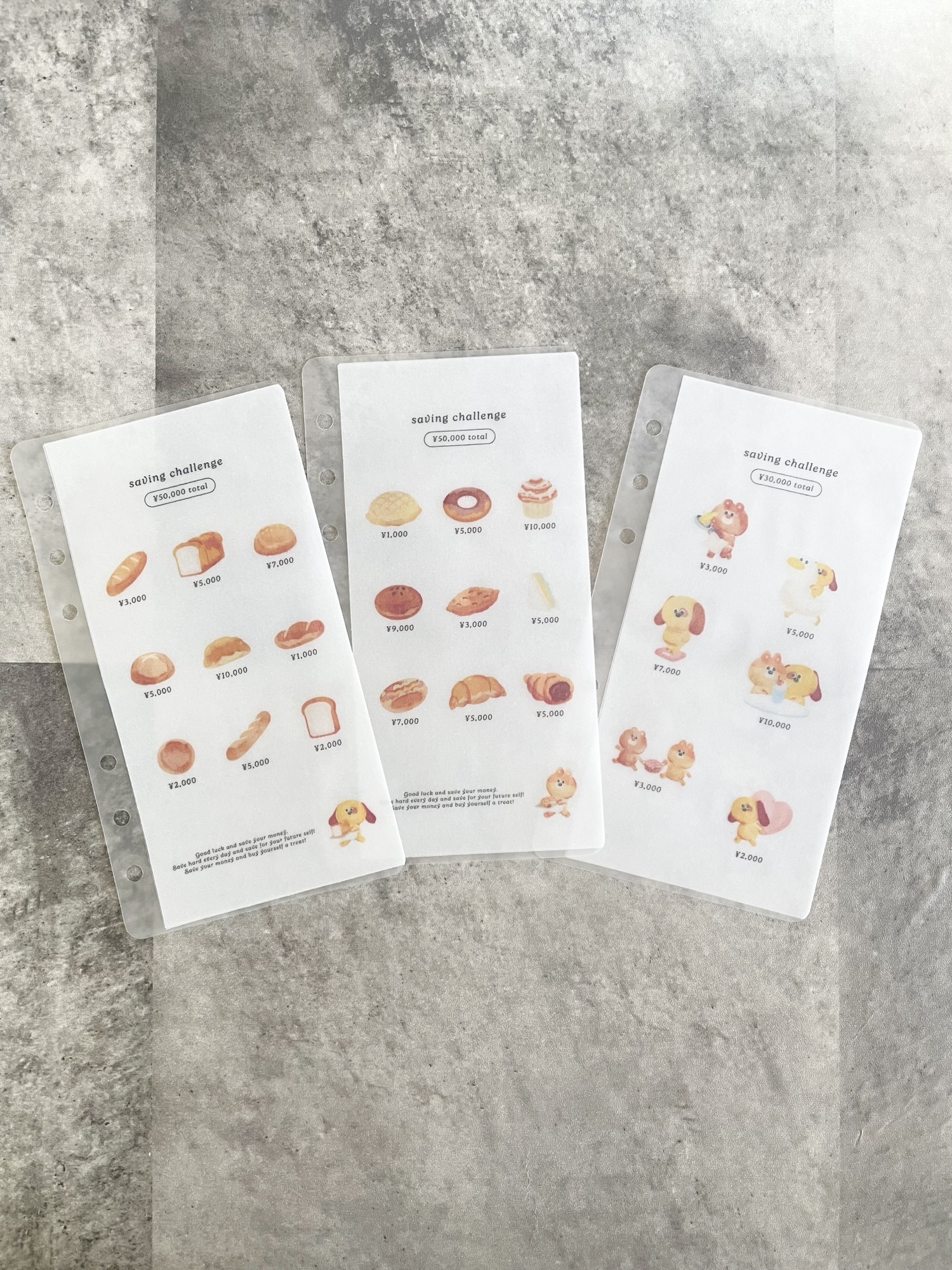 好評につきお試し価格【savingチャレンジシート】パンデザイン A6