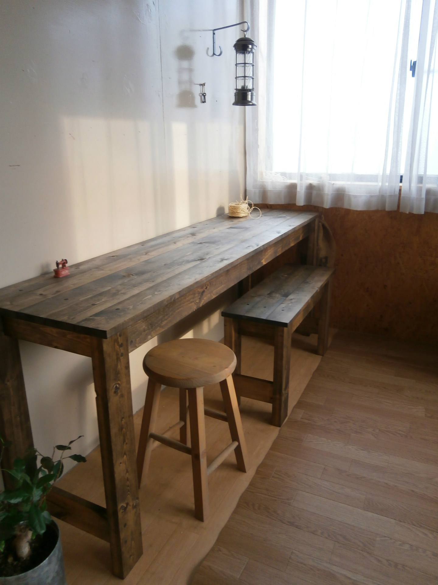 ◇ハンドメイド ミシン台・作業机 アンティーク 180cm 【 EB