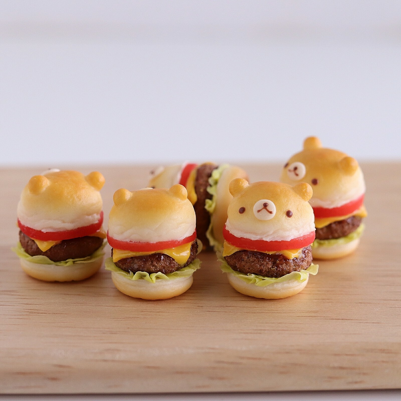 10点セット] ブタハンバーガー、クマハンバーガーとミニクマのキーホルダー