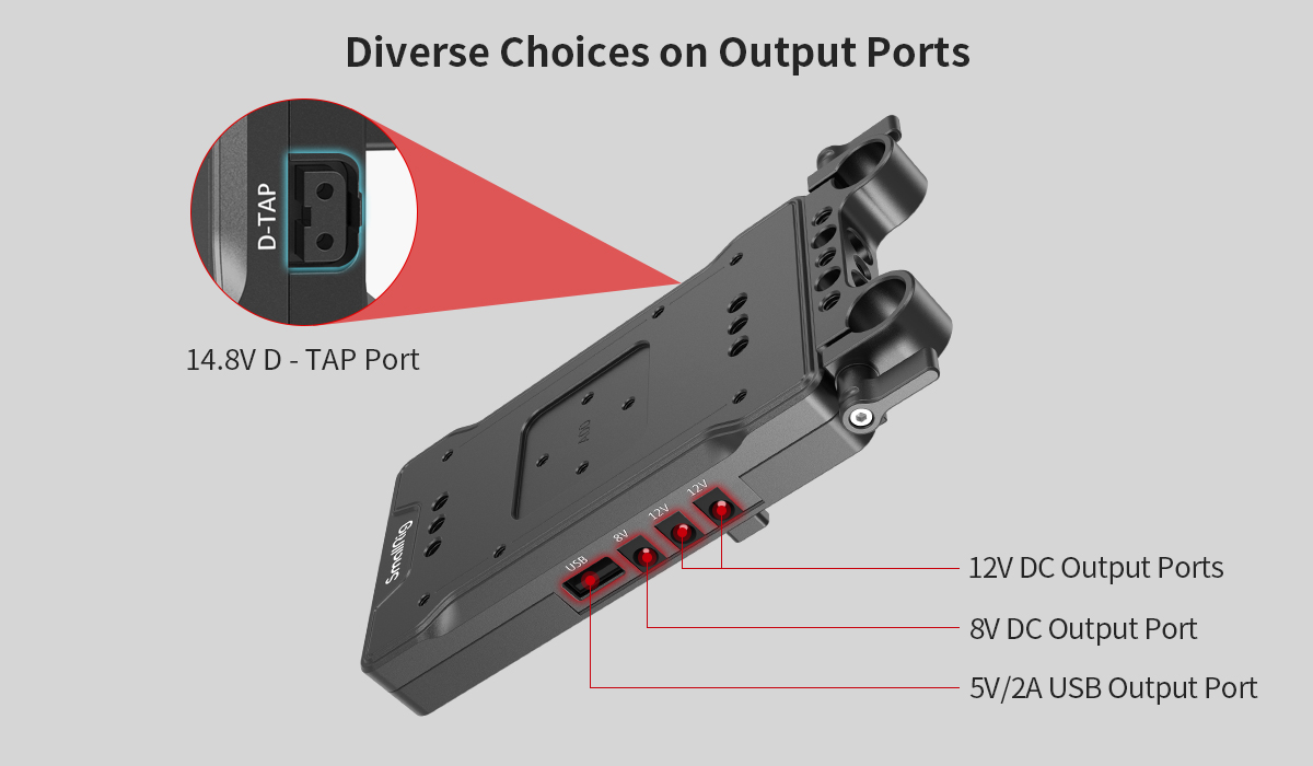 V Mount Battery Adapter | 15mm Rod Clamp | SmallRig