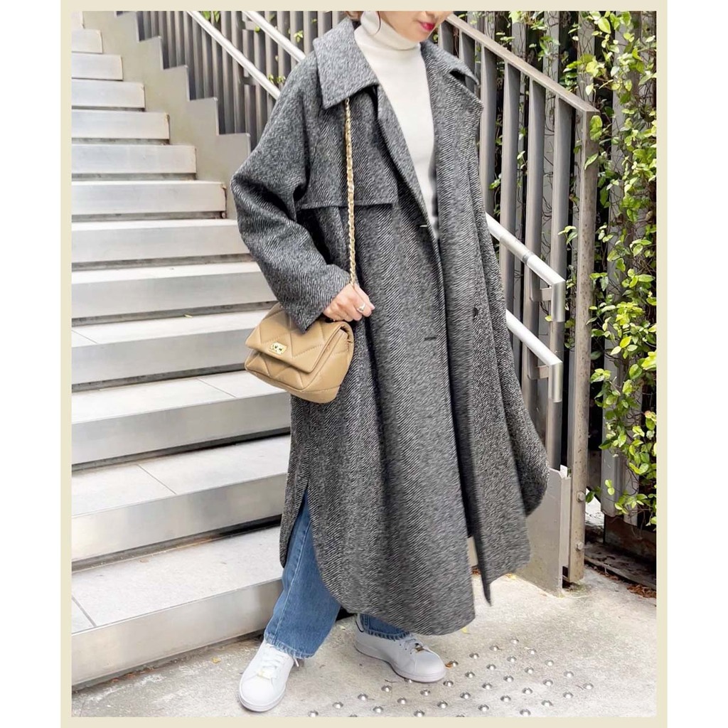 Spick and Span Wスライバーヘリンボーンミドルコート Spick and Span