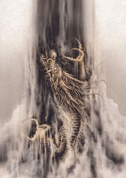 絵獅匡 龍図 龍画 昇り龍 龍 辰 龍神 開運 エサカマサミ 【龍と花】 4