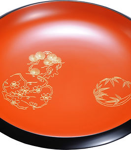 輪島塗 五島屋謹製 銘々皿×5客】布着本堅地 沈金