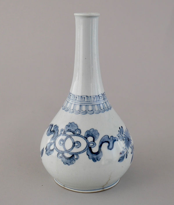 朝鮮美術 李朝 高麗白磁 染付 花文 壷 V R7916B 朝鮮美術 李朝 高麗