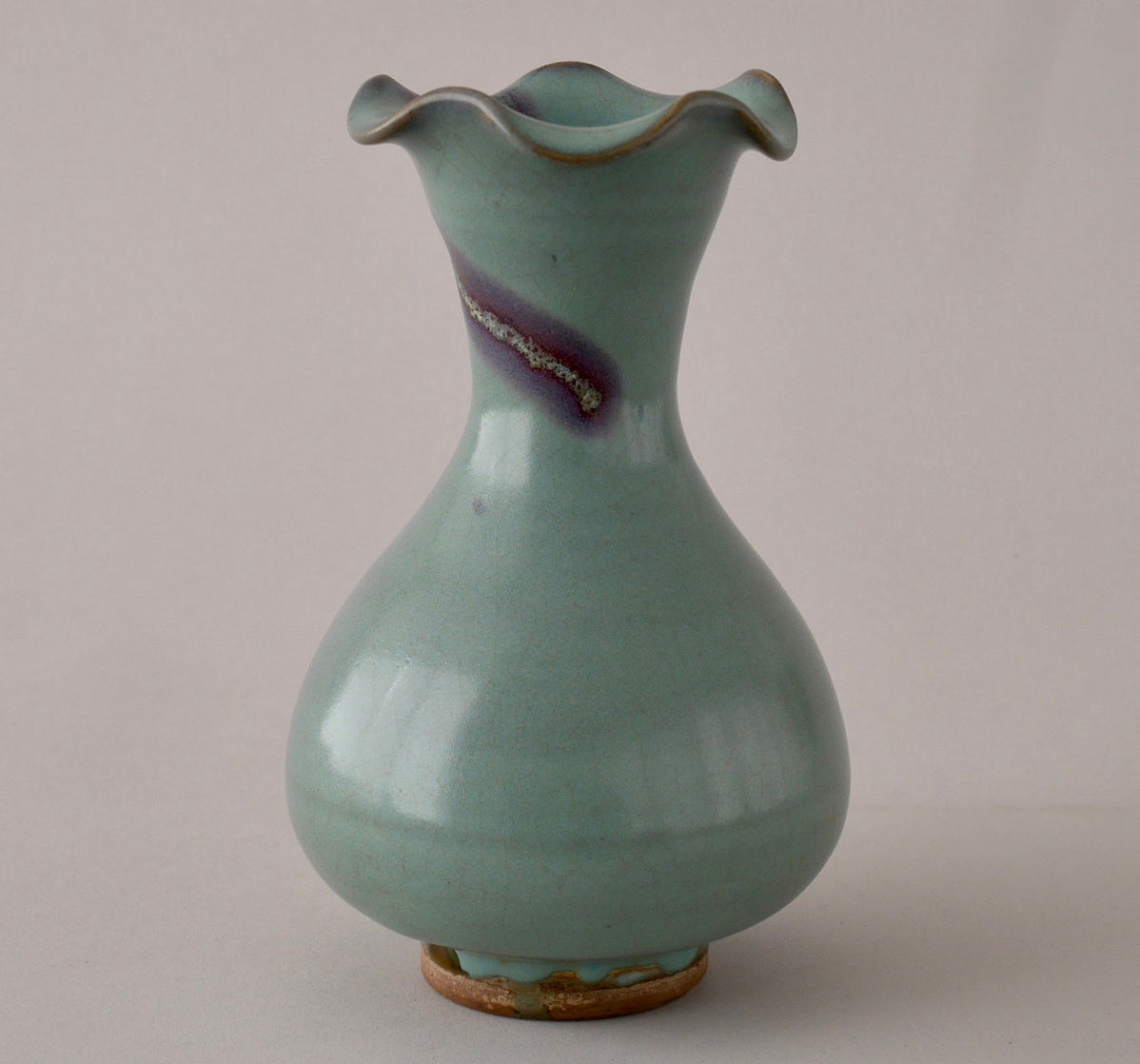 中国古美術/鈞窯天藍釉紫班百合口玉壺/北宋代/