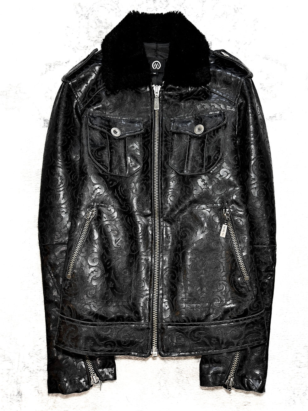 Tornado Mart - Shearling Patchwork Leather Bono Jacket | GosuArchive