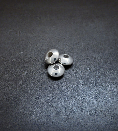 円盤型銀ビーズ, シルバー925ソロバンビーズ | AZZWELL