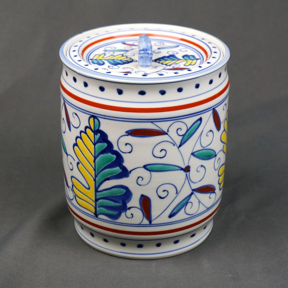 オランダ写し 紅毛絵 水指 二代 手塚玉堂 造 共箱 オランダ写し