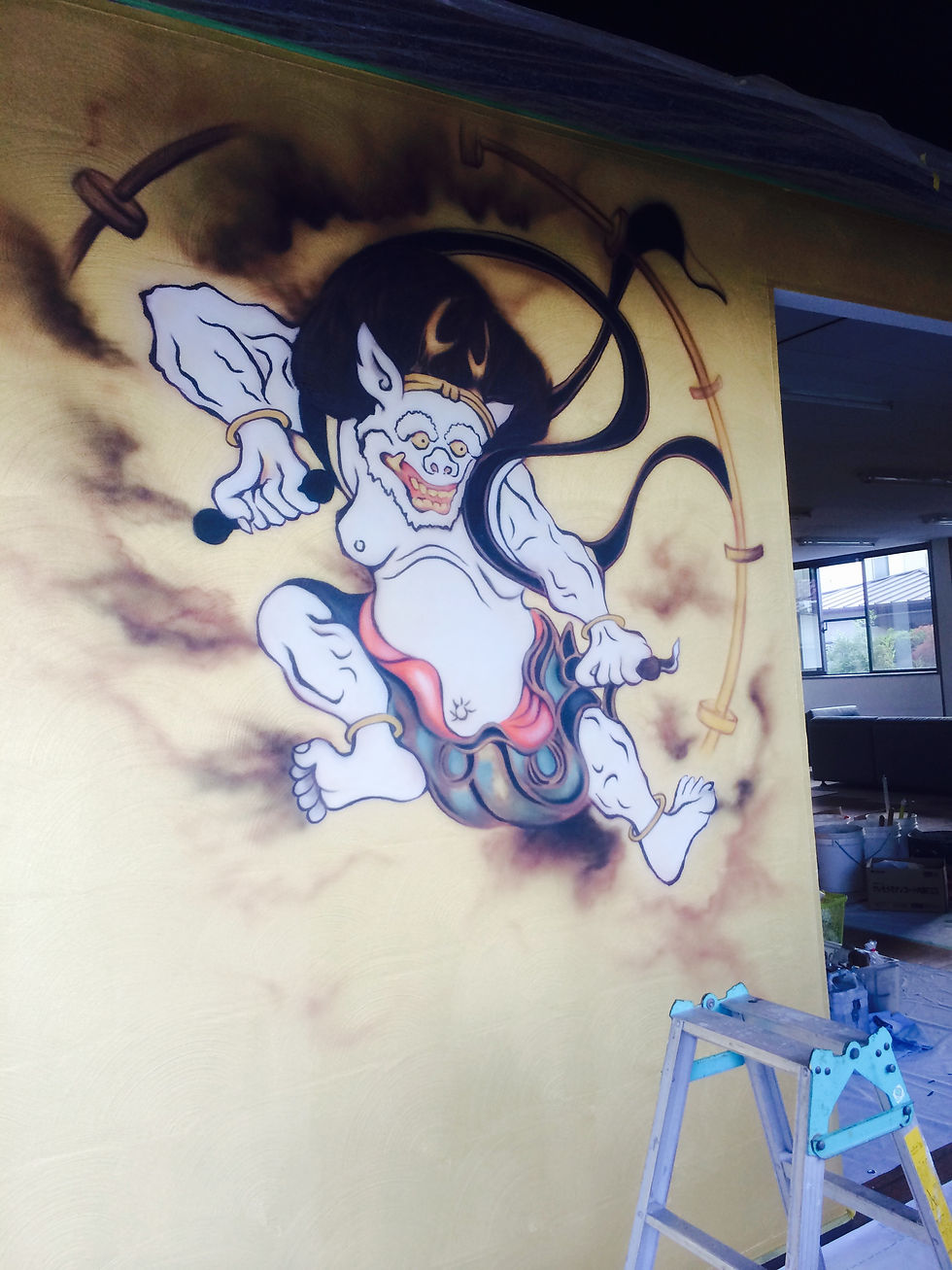 風神雷神エアーブラシ画です。