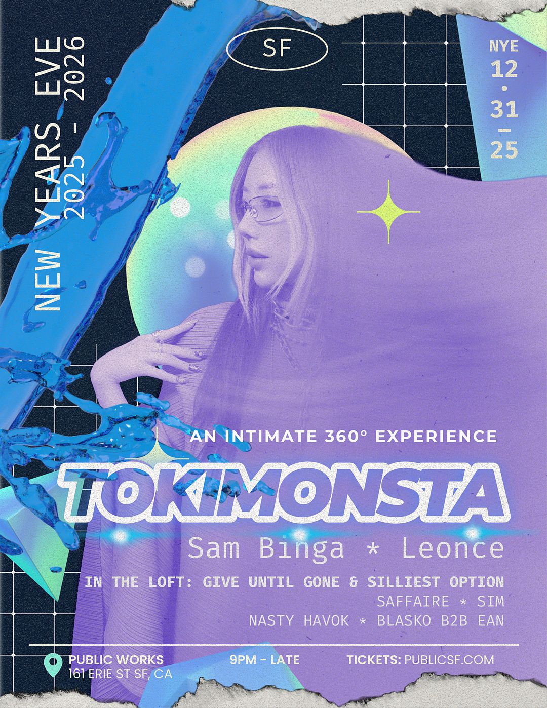 NYE 2026 w/ TOKiMONSTA, SAM BINGA, LEONCE & MORE Tickets at Public