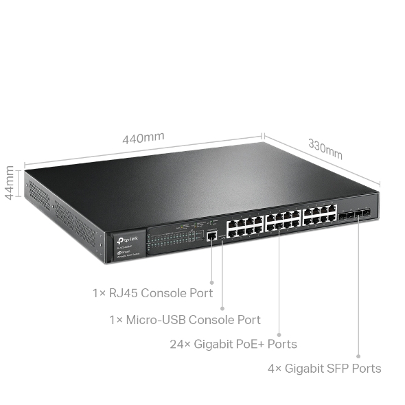 TL-SG3428MP | JetStream 28-Port Gigabit L2 Managed Switch with 24