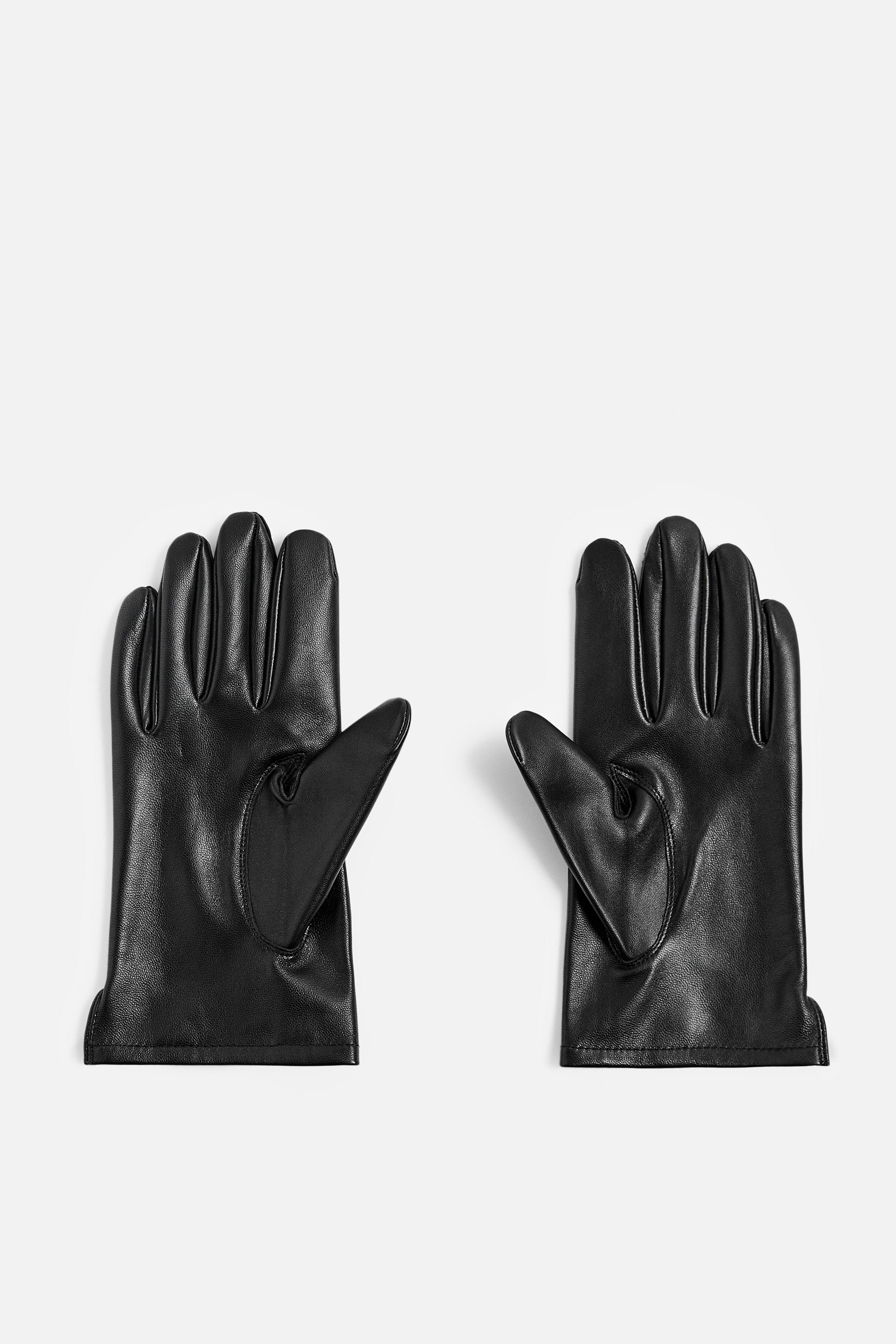 お値下げ！ ZARA リアルレザー ロング グローブ ブラック M 羊革 手袋