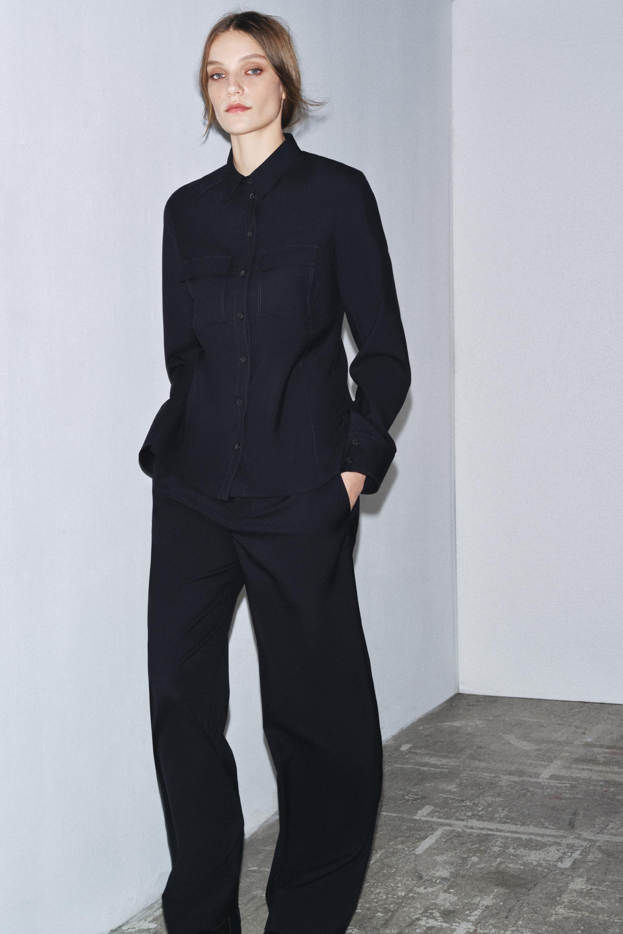 100% WOOL PANTS ZW COLLECTION - Dark navy | ZARA United States