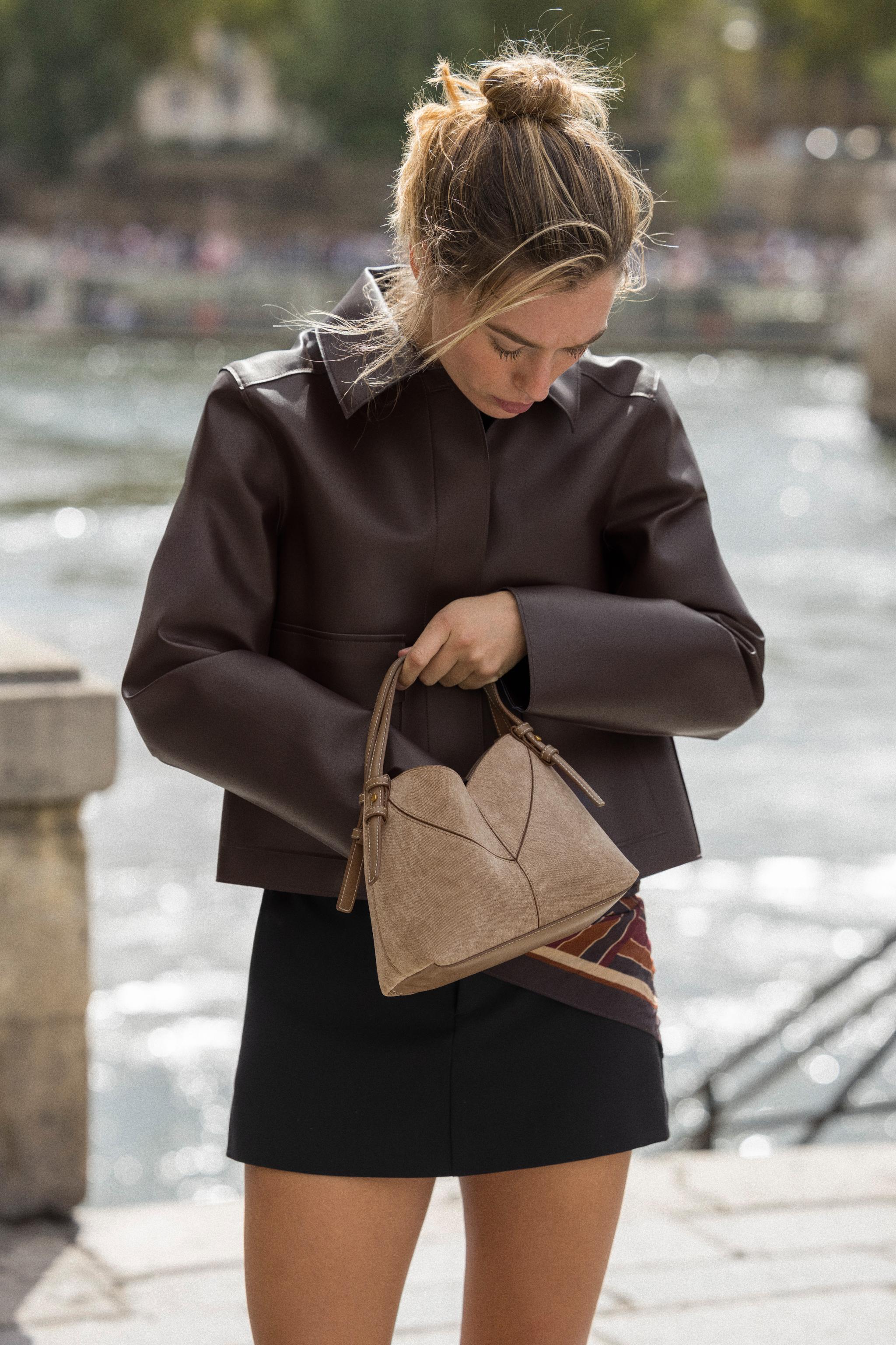 TOPSTITCH MINI SHOPPER - SAND/BROWN | ZARA United States