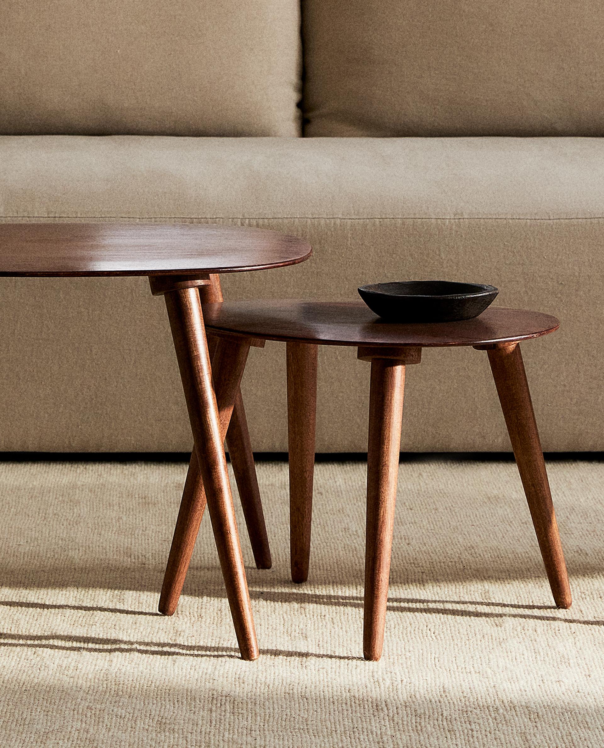 ZARA ザラホーム ベベル ウッドテーブル 70 x 46 x 60 ZARA HOME