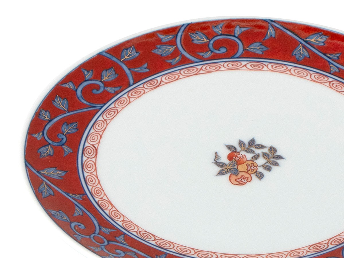 源右衛門窯 染錦柘榴見込 皿 / げんえもんがま 染錦柘榴見込 皿 直径