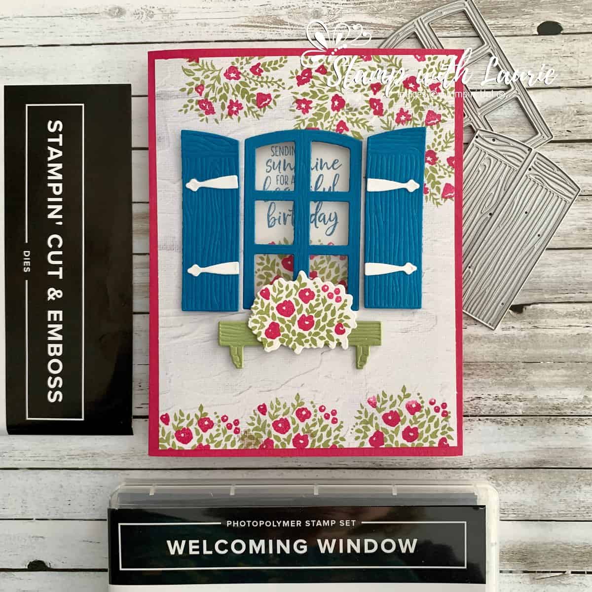 スタンピンアップ WELCOMING WINDOW BUNDLE My Santorini Window Card