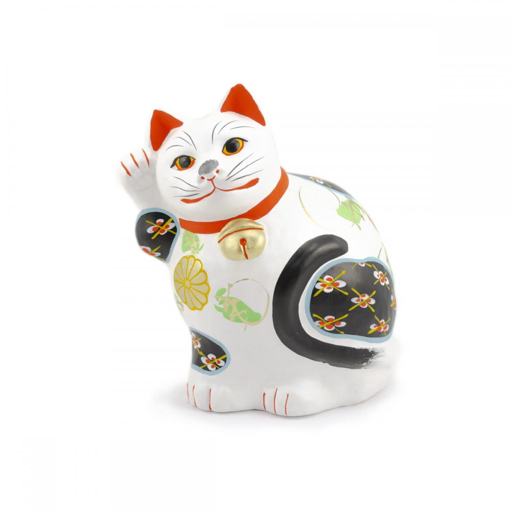 堤人形 つつみのおひなっこや - 招き猫 横(特大) 和のインテリア 土