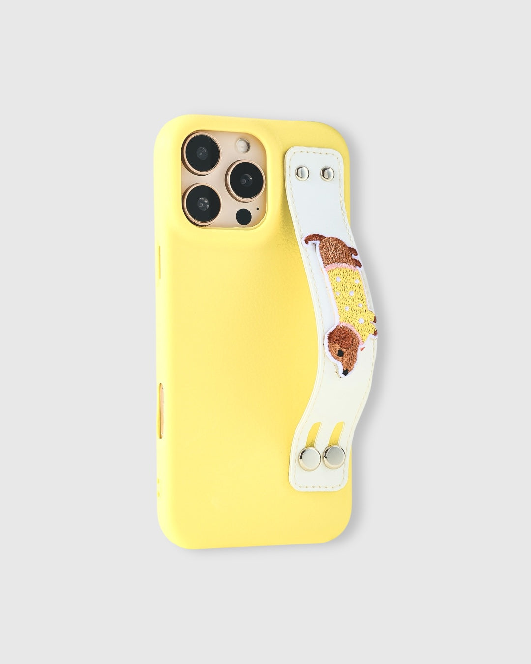 Sticky Zoo® – Yellow Dachshund iPhone Case with Strap – Gift-Ready
