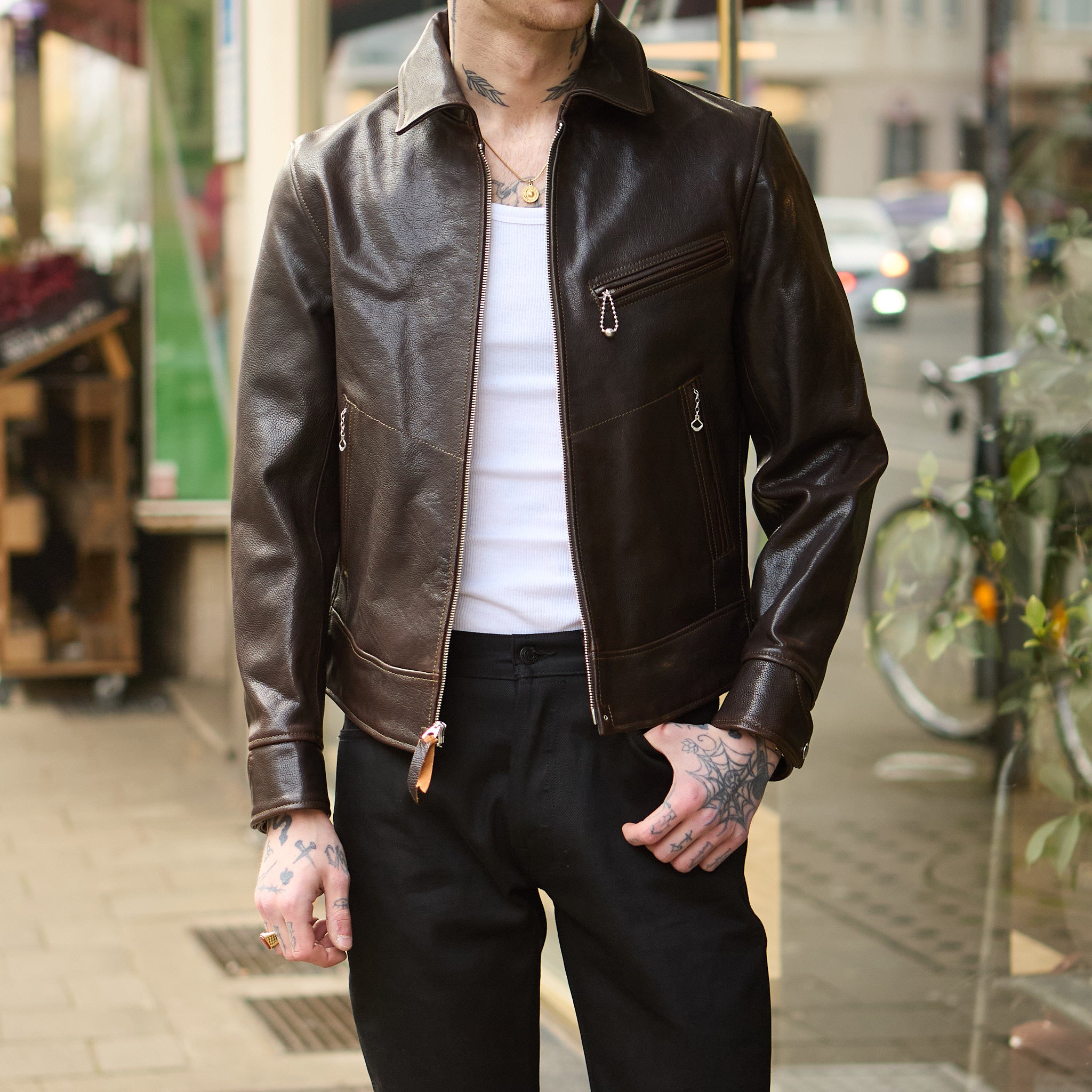 double helix | 'hugging the curve' single rider's jacket sunset