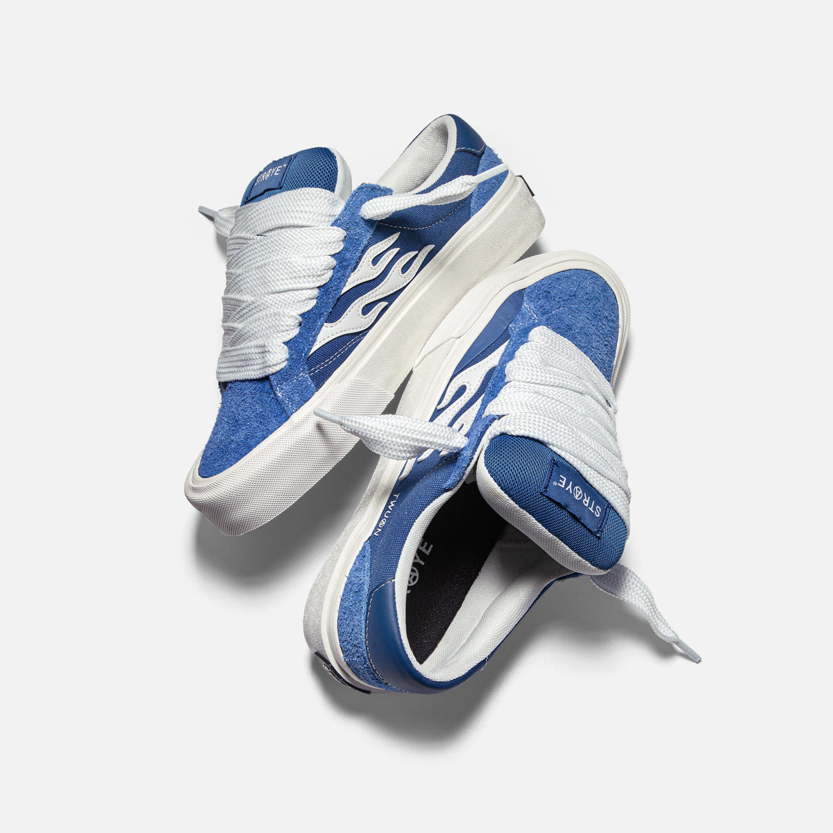 STRAYE Logan Puff Blue Antwuan Dixon hairy suede + canvas — puffy