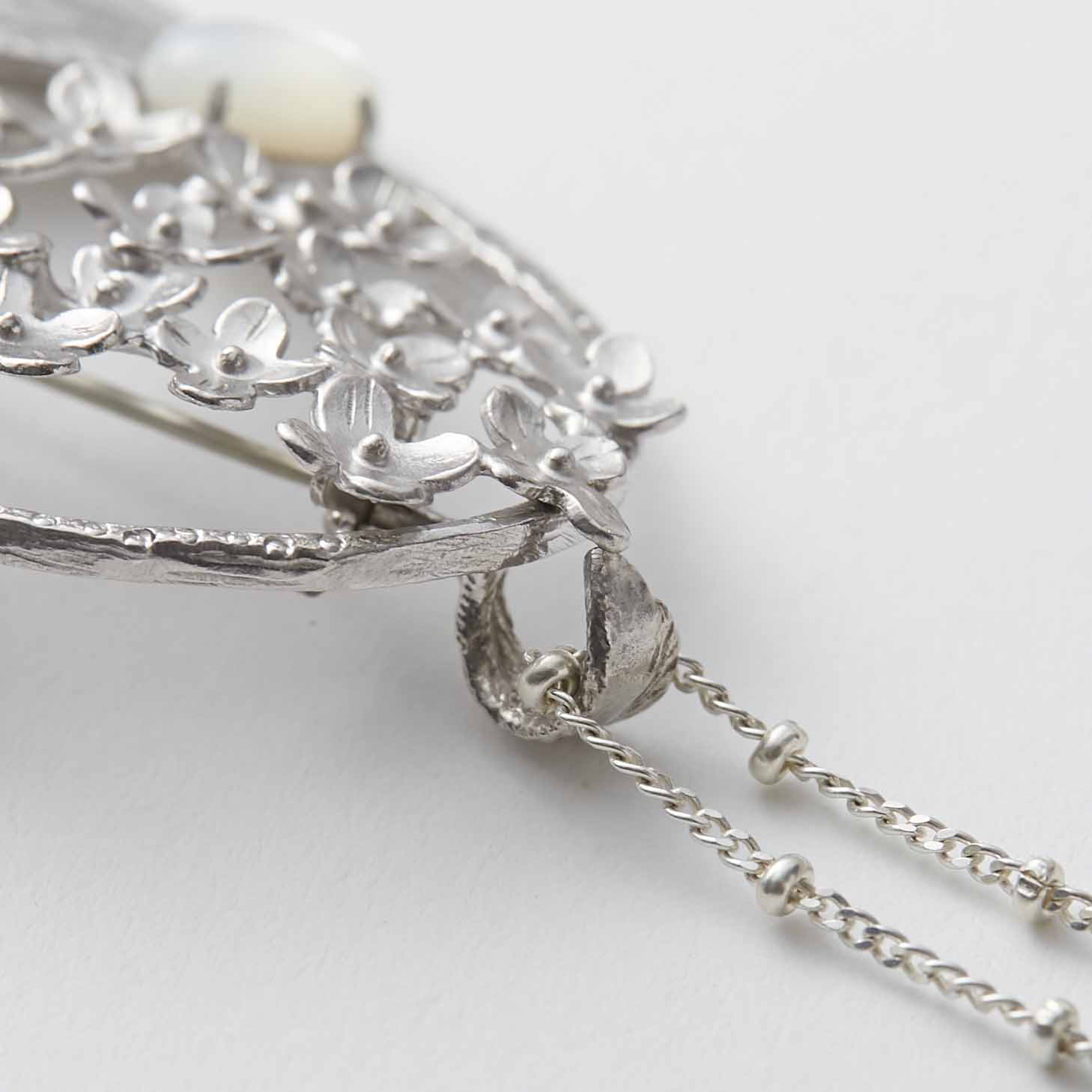 sasakihitomi/小鳥とパールのブローチペンダント アンティーク