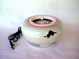 煎茶道具 山本太仙造『赤絵山水』涼炉 焜炉 茶炉 風炉 共箱☆新品 煎茶