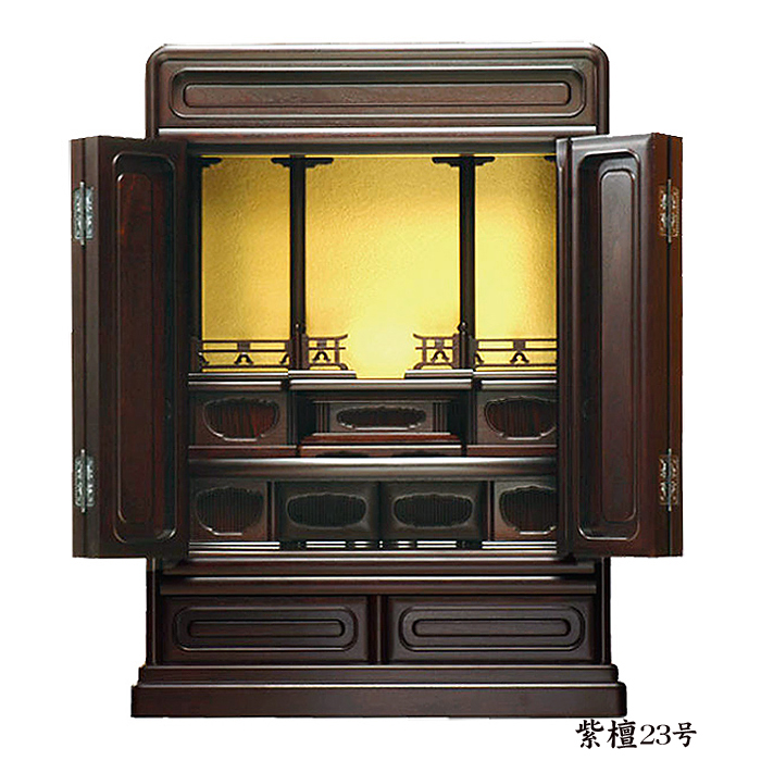 唐木仏壇 角丸型上置23号 紫檀材 No990259 – 東京上野・浅草・仏壇通り