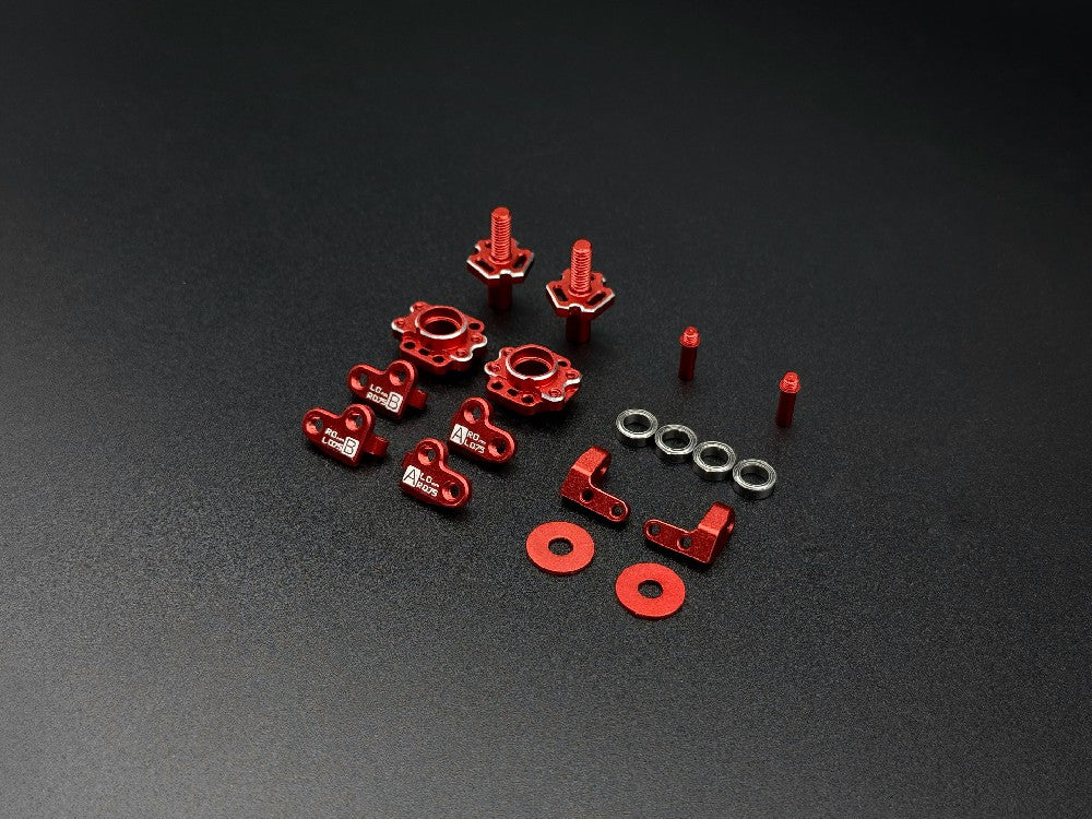 Steering Blocks - RWD Knuckles for 1-10 RC Drift Car (Red Purple