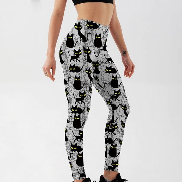 Whimsical Cat Leggings - Super Kitty Cats