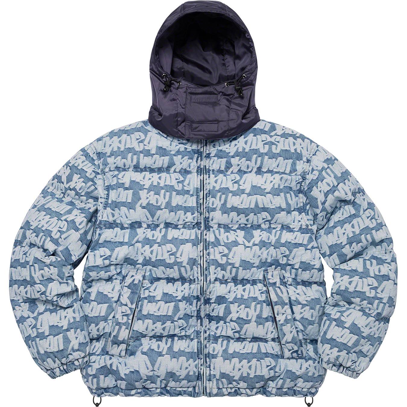 Fat Tip Jacquard Denim Puffer Jacket | Supreme 22ss