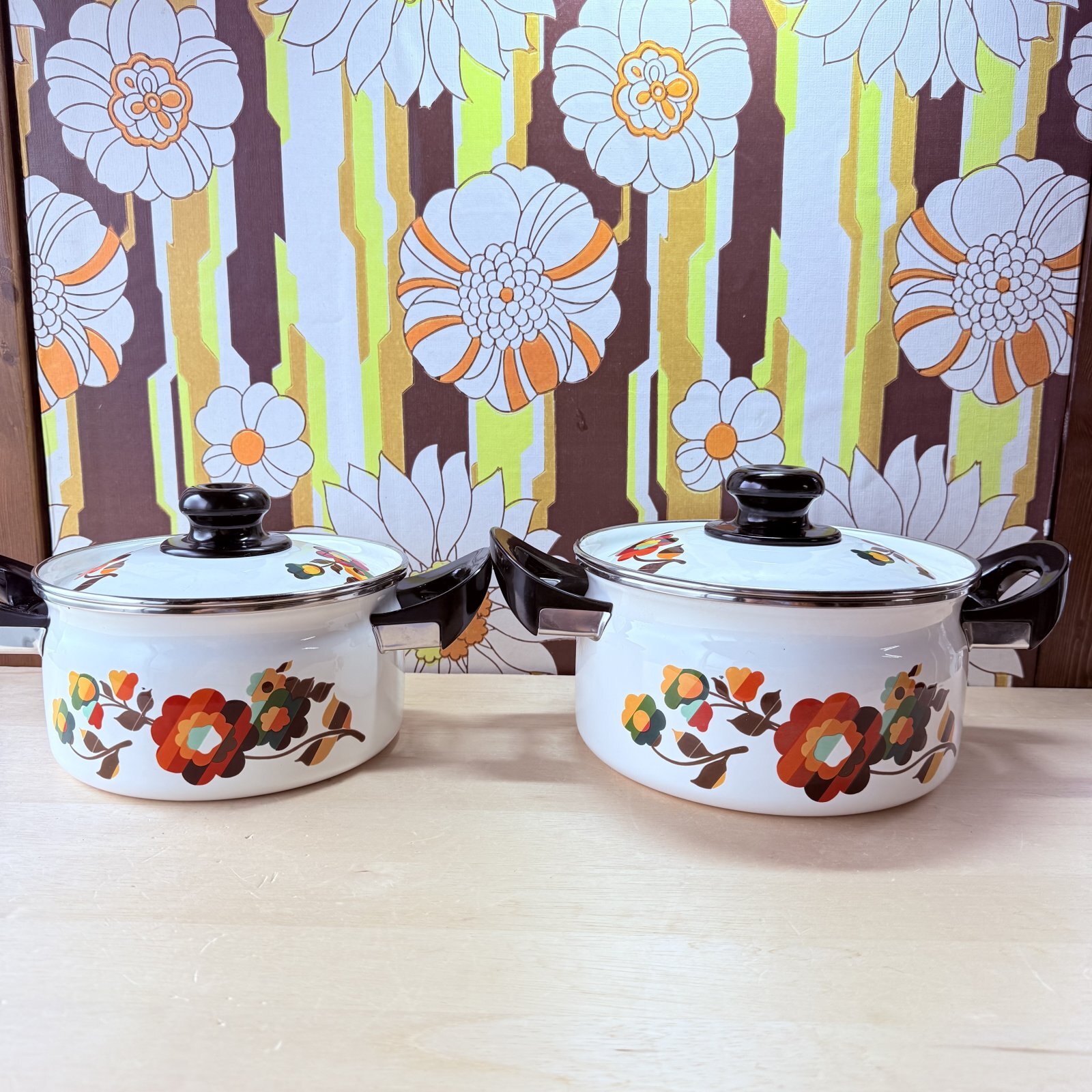 象印ルビーシリーズ フローラ ホーロー両手鍋 花柄 18cm 20cm 各種