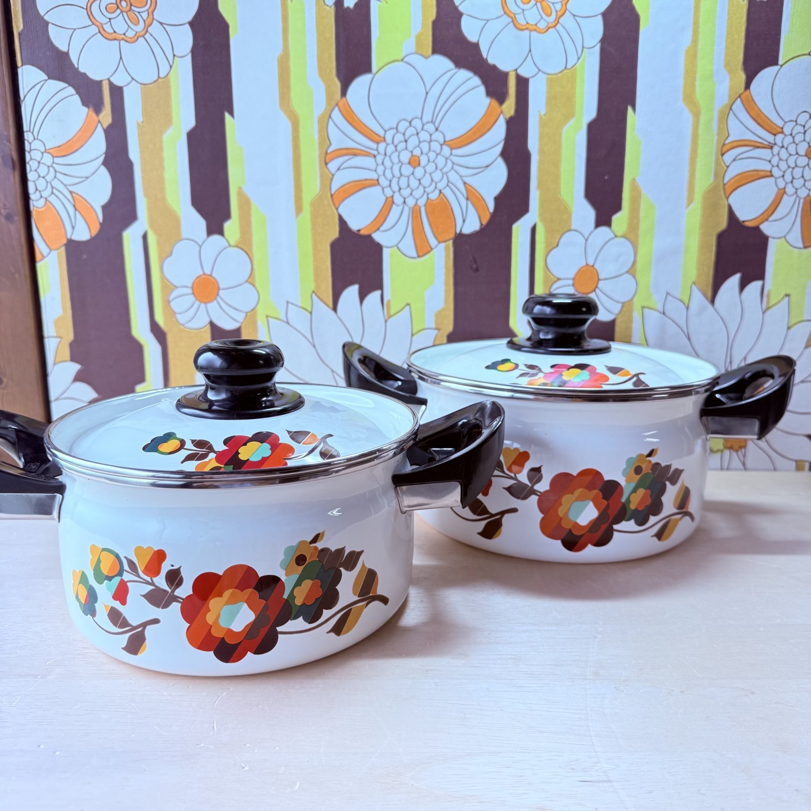 象印ルビーシリーズ フローラ ホーロー両手鍋 花柄 18cm 20cm 各種