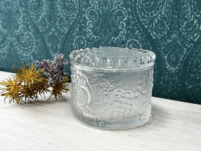 ウランガラス 鳥 小物入れ キャニスター 置物 ウランガラス 鳥 小物