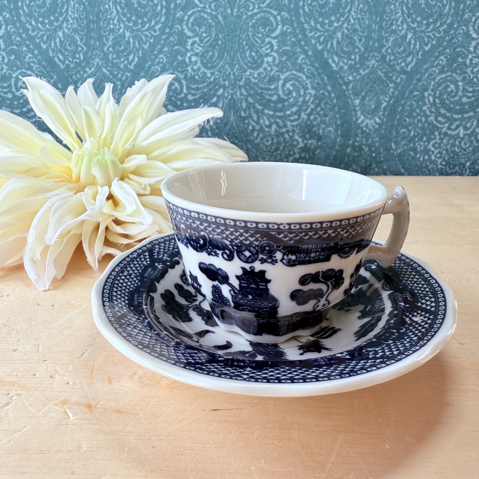 風景画 デミタスカップ＆ソーサー NIKKO風 deadstock