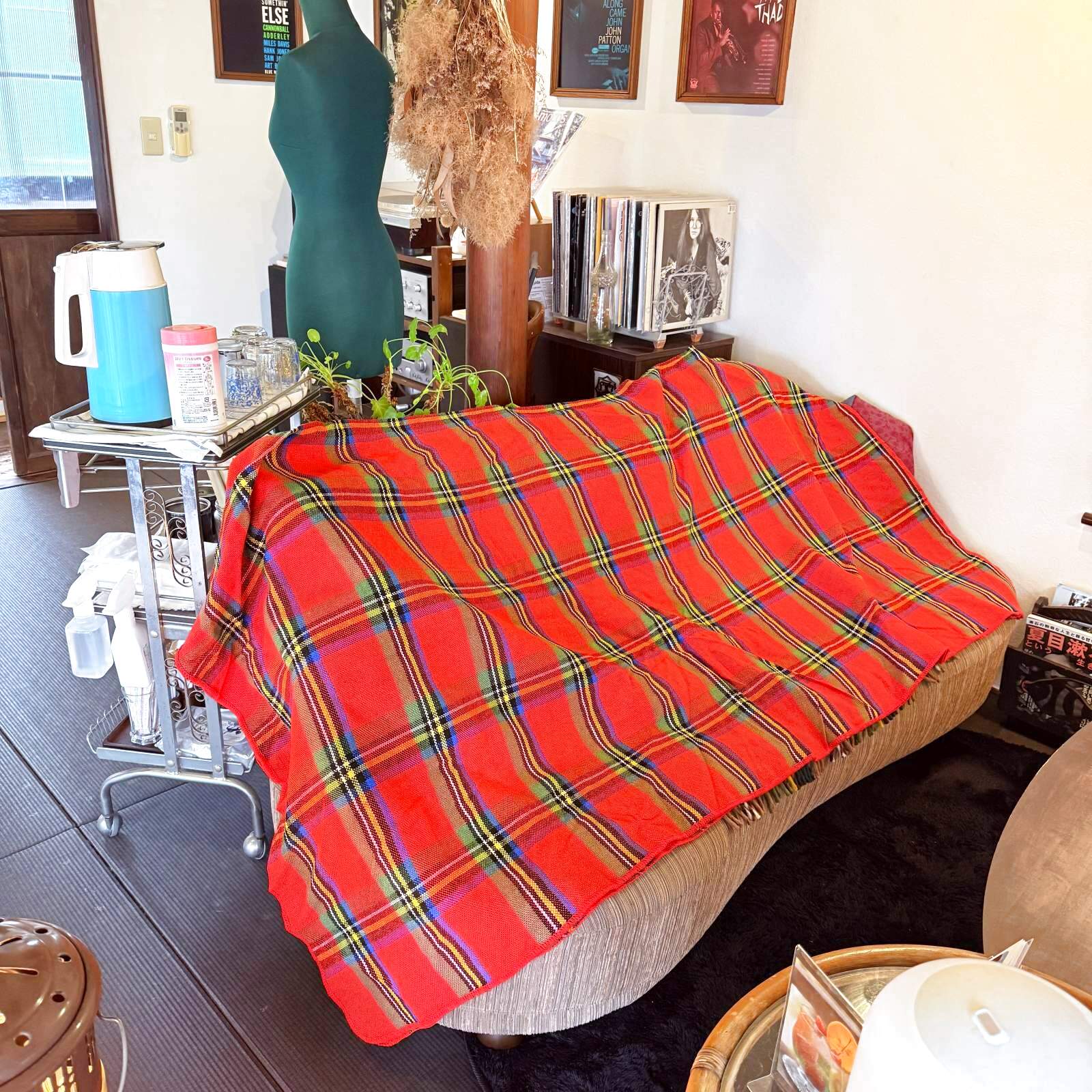 レア 昭和レトロ ミッドセンチュリー こたつ掛け 薔薇&水玉&花柄