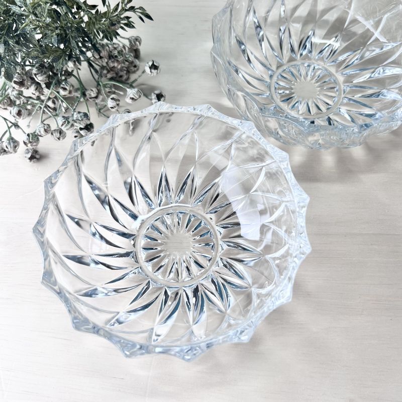 ウランガラス ガラス鉢 カットガラス ガラスボウル ウランガラス