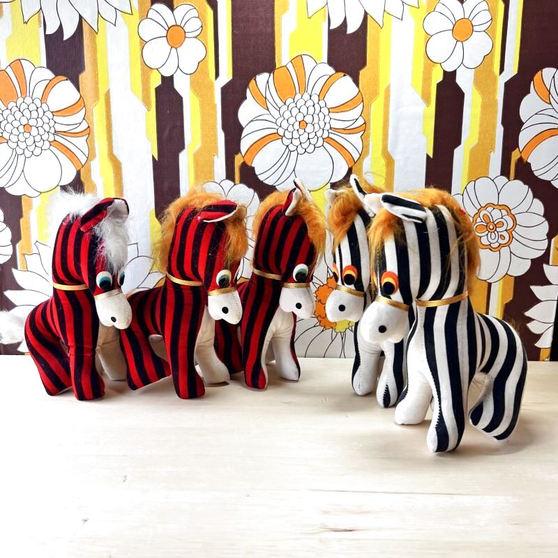 昭和 レトロ ぬいぐるみ 馬 スリッパ 吸盤 4体 午年 昭和 レトロ