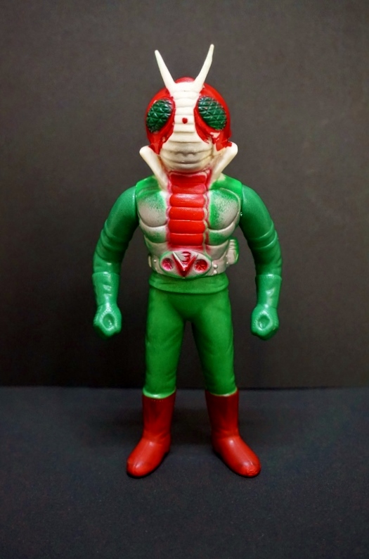 当時物 昭和レトロ 旧バンダイ ミニソフビ 仮面ライダーかまきり男