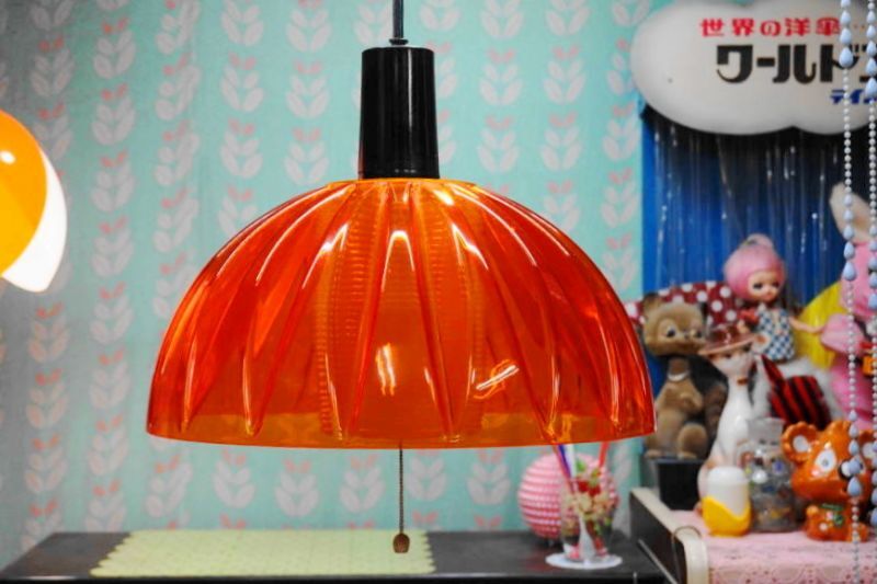 ナショナル製 昭和レトロポップ フリル 蛍光灯 照明 ペンダント ライト