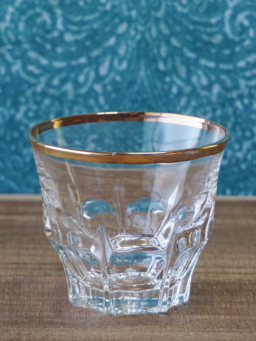 骨董 時代ガラス プレスガラス 刻印あり 満州電鉄 取手付きグラス