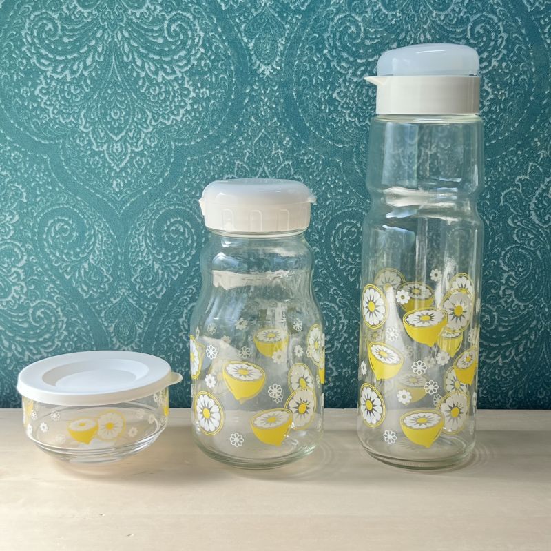 骨董 時代ガラス 希少 黄色乳白色 縞紋 筒型容器 花器 蓋は後付け 骨董