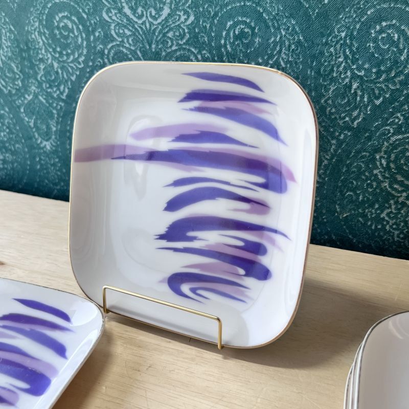 廃盤品 FUKAGAWA ARITA 有田焼 深川製磁 角皿 紫 取り分け皿 各枚数